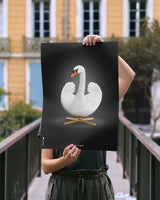 Brainchild – Plakat – Klassisk – Sort baggrund – Hvid Svane