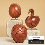 Brainchild – 3 træfigurer – Ægget, Koglen & Svanen