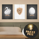 Brainchild – Pakkeløsning – Billedvæg – Akvarel – 3 valgfri plakater – 50x70 cm