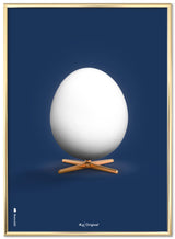 Brainchild Ægget plakat, mørkeblå baggrund, guld plakatramme