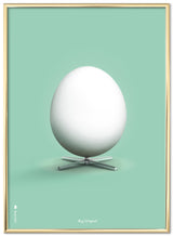 Brainchild æg plakat, grøn baggrund, messing guld plakatramme