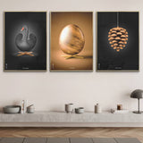 Brainchild billedvæg plakater med Ægget, Koglen og Svanen i 70x100 cm