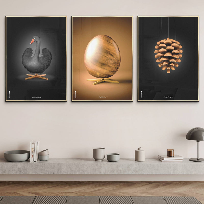 Brainchild billedvæg plakater med Ægget, Koglen og Svanen i 70x100 cm