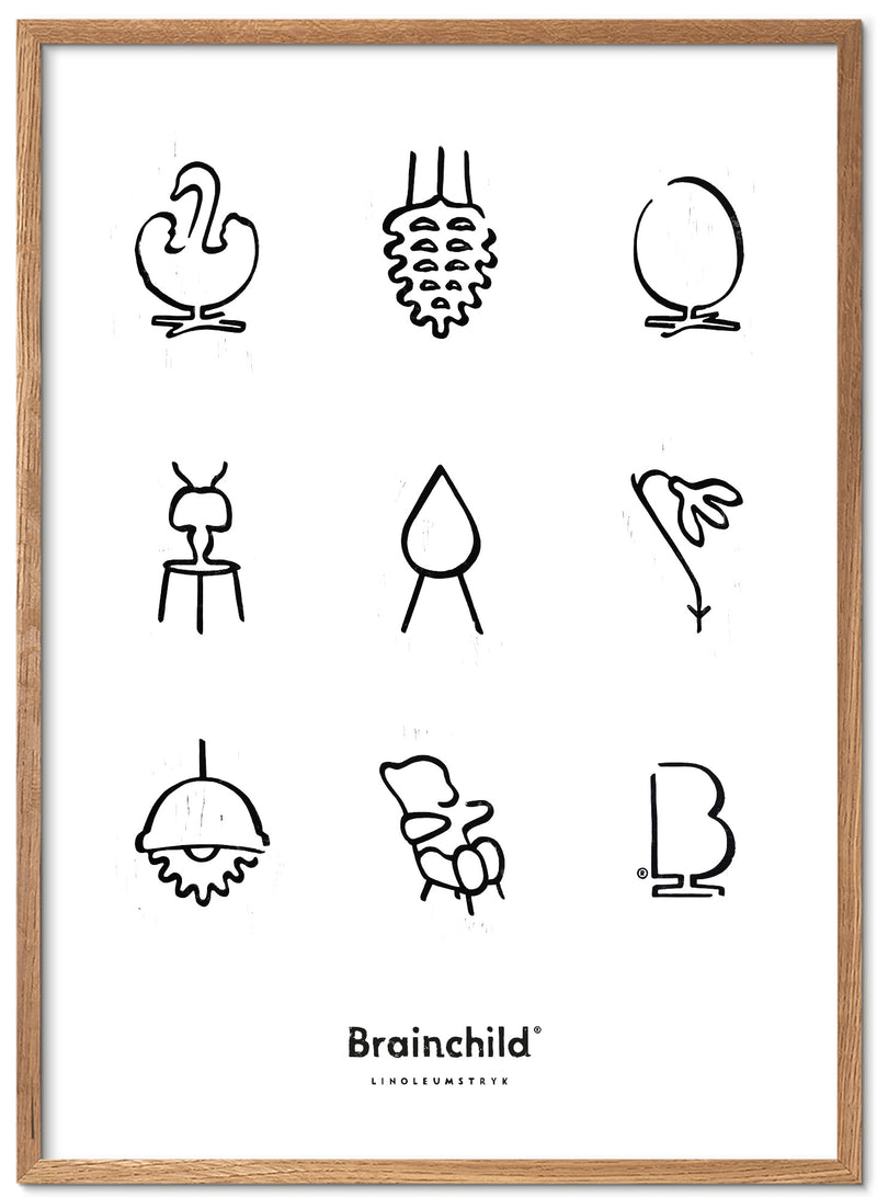 Brainchild Table Brainchild – Plakat – Linoleumstryk – Hvid – Brainchild.dk
