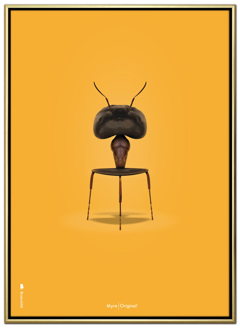 Myren, gul Brainchild lærredsprint, guldramme